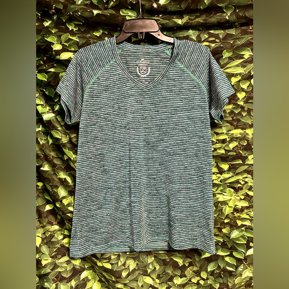 Athletic Collection Workout T Shirt Green Blue Teal Womens XL